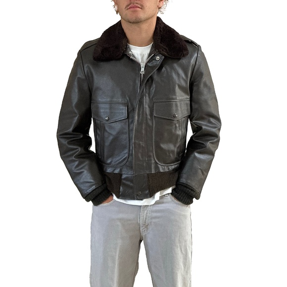 Vintage Oakton   Leather Bomber Flight Jacket. - Picture 2 of 10